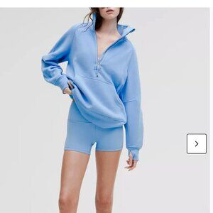 Lululemon Aero Blue SET: Wunder train 8 and Scuba Oversized Funnel-Neck LONG M/L